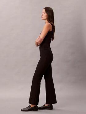 Pantalon slim évasé en ponte