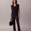 Pantalon slim évasé en ponte Pantalon slim évasé en ponte