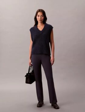 Pantalon slim évasé en ponte