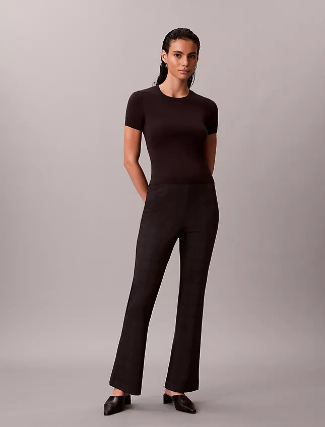 Pantalon slim évasé en ponte Pantalon slim évasé en ponte