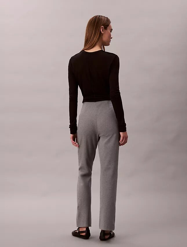 Pantalon slim évasé en ponte Pantalon slim évasé en ponte