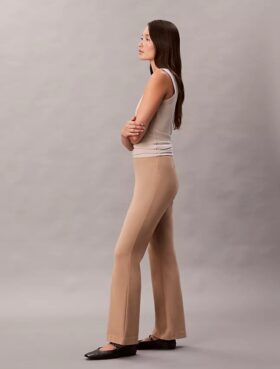 Pantalon slim évasé en ponte