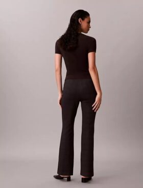 Pantalon slim évasé en ponte