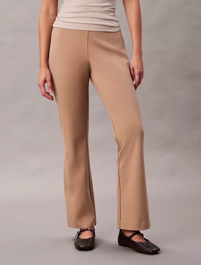 Pantalon slim évasé en ponte Pantalon slim évasé en ponte