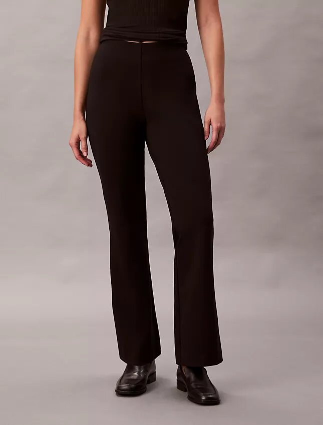 Pantalon slim évasé en ponte Pantalon slim évasé en ponte