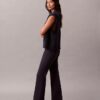Pantalon slim évasé en ponte Pantalon slim évasé en ponte