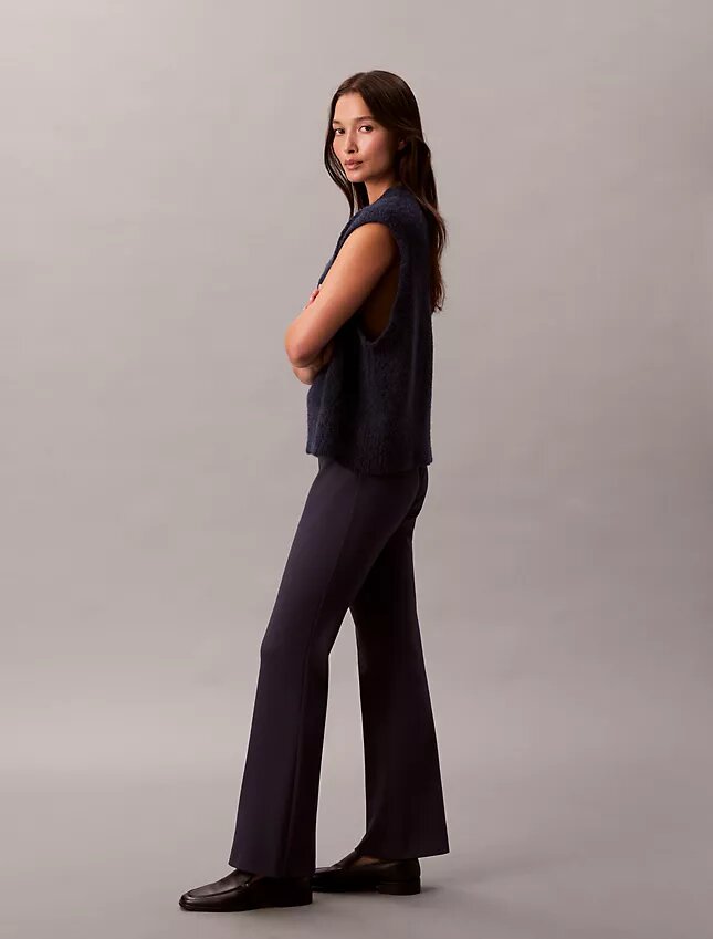 Pantalon slim évasé en ponte Pantalon slim évasé en ponte