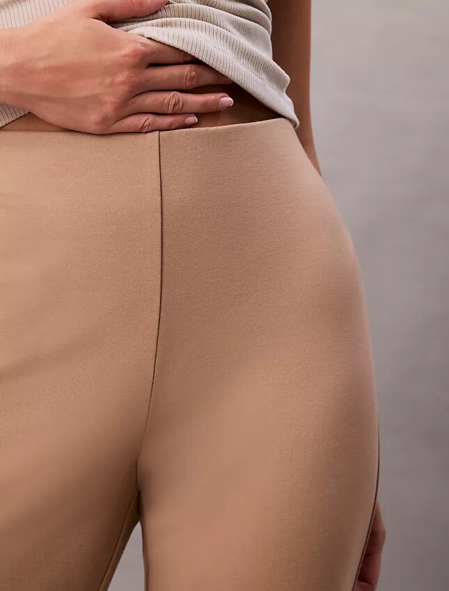 Pantalon slim évasé en ponte Pantalon slim évasé en ponte