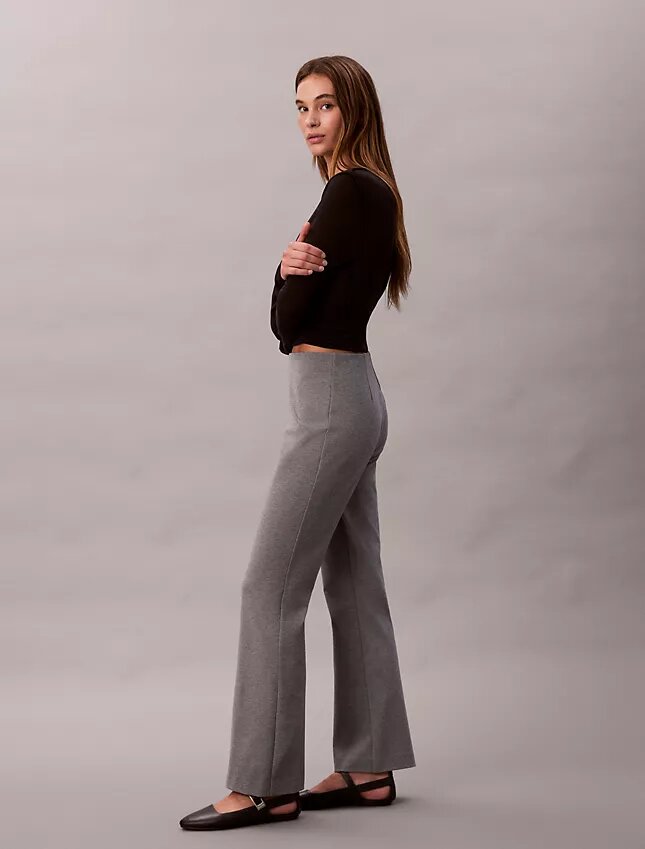Pantalon slim évasé en ponte Pantalon slim évasé en ponte