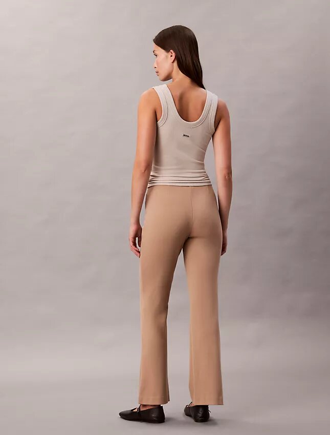 Pantalon slim évasé en ponte Pantalon slim évasé en ponte