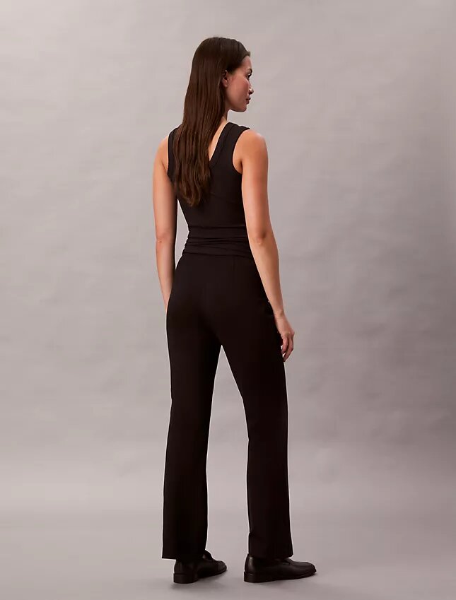 Pantalon slim évasé en ponte Pantalon slim évasé en ponte