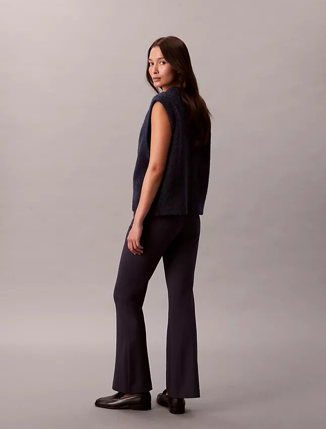 Pantalon slim évasé en ponte Pantalon slim évasé en ponte
