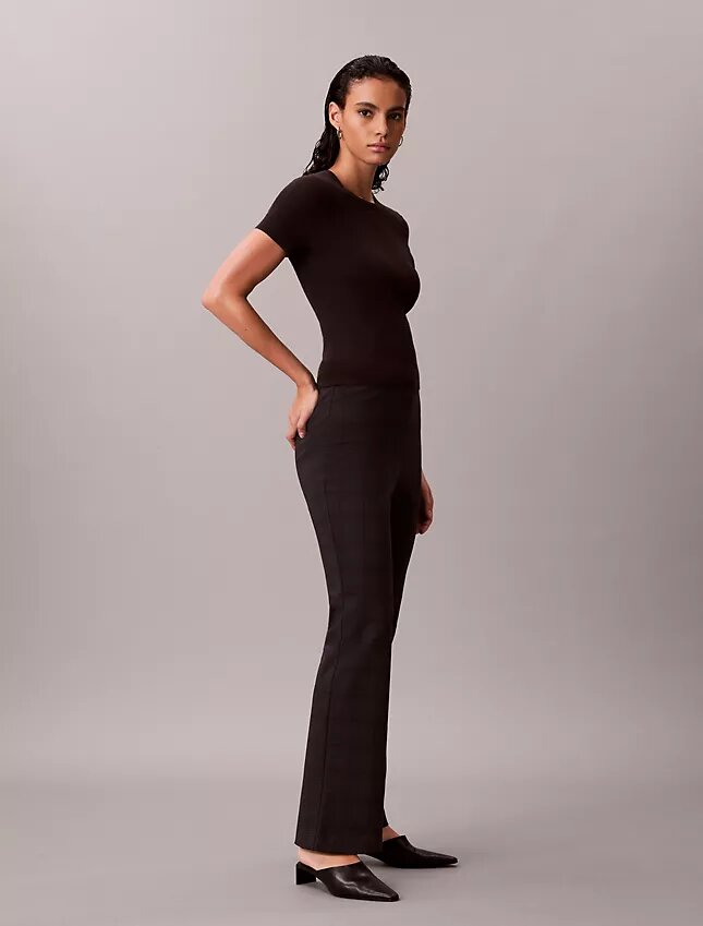 Pantalon slim évasé en ponte Pantalon slim évasé en ponte