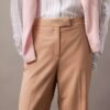 Pantalon évasé en gabardine de laine mélangée Pantalon évasé en gabardine de laine mélangée