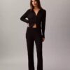 Pantalon évasé en mélange de laine mérinos et lurex Pantalon évasé en mélange de laine mérinos et lurex