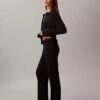 Pantalon évasé en mélange de laine mérinos et lurex Pantalon évasé en mélange de laine mérinos et lurex