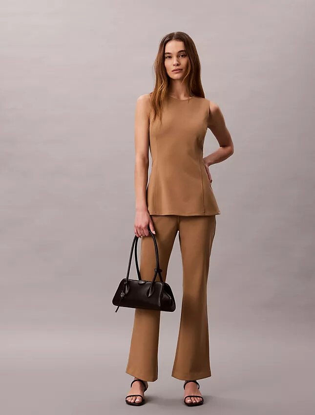 Pantalon évasé en ponte Pantalon évasé en ponte
