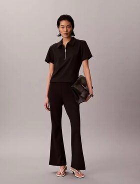 Pantalon évasé en ponte