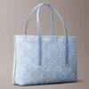 Petit sac fourre-tout en Denim avec logo emblématique sur toute la surface Petit sac fourre-tout en Denim avec logo emblématique sur toute la surface