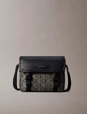 Petit sac messager Jacquard à emblème
