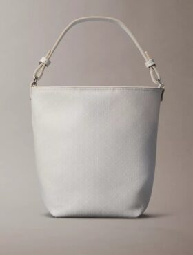 Petit sac seau avec pochette, imprimé logo sur toute la surface