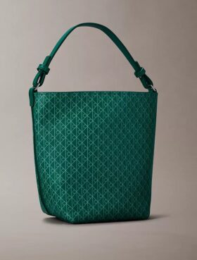 Petit sac seau avec pochette, imprimé logo sur toute la surface