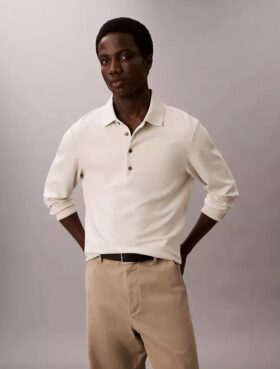 Polo ample en jacquard