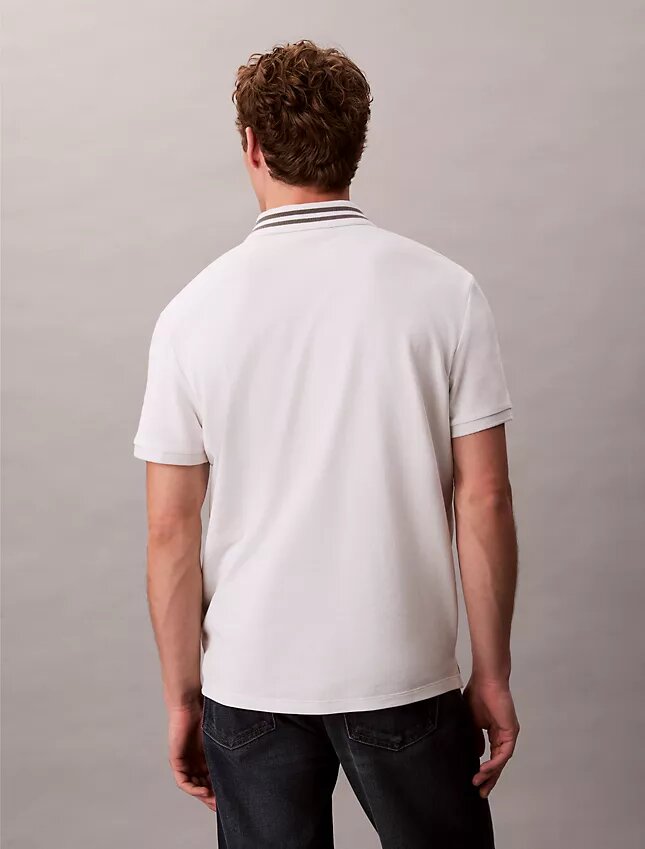 Polo classique à col et poignets en piqué Monogram Polo classique à col et poignets en piqué Monogram