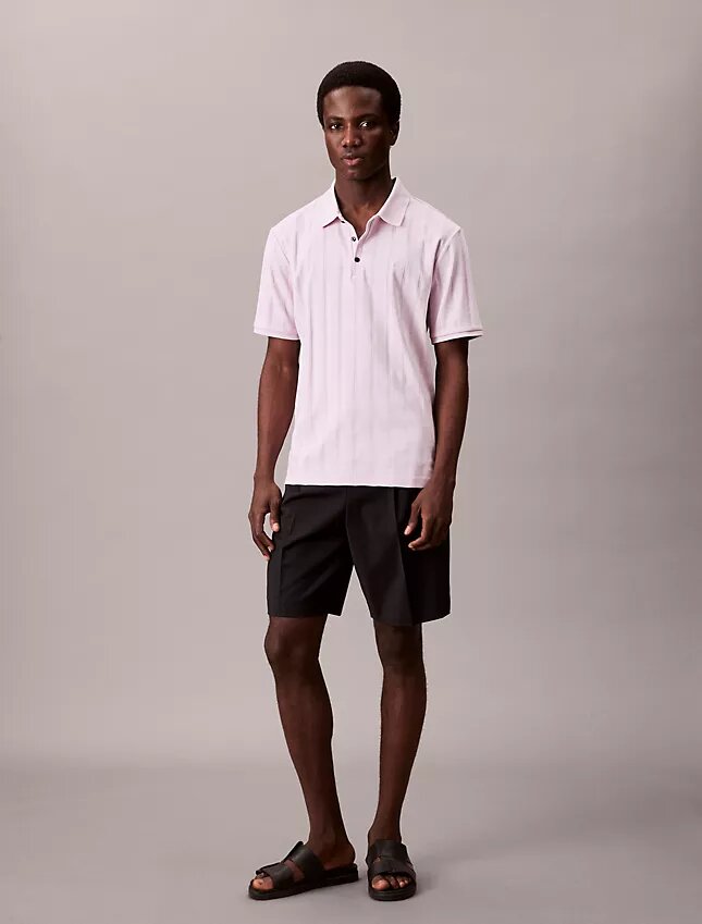 Polo classique à côtes multicolores Polo classique à côtes multicolores