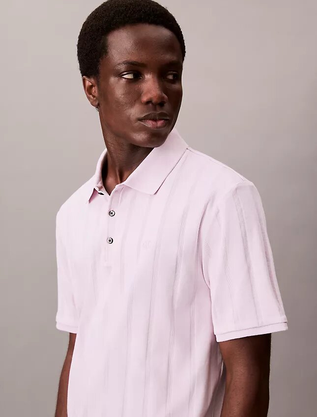 Polo classique à côtes multicolores Polo classique à côtes multicolores