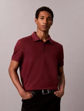 Polo classique en maille gaufrée