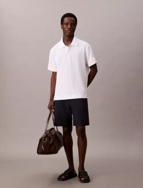 Polo classique en piqué de coton mélangé