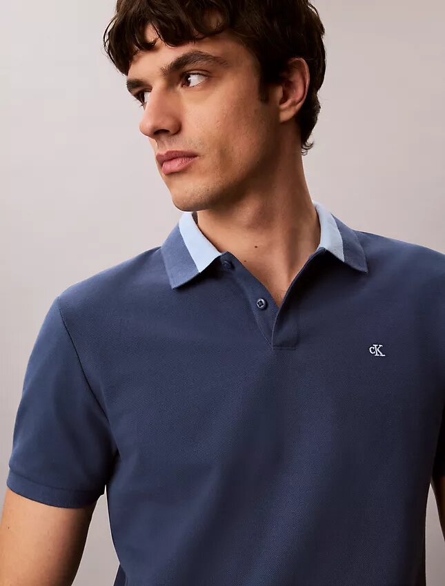 Polo à col en piqué coloré Polo à col en piqué coloré