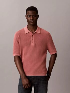 Polo en coton gaufré