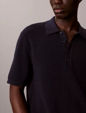 Polo en coton gaufré