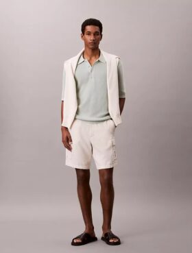Polo en coton gaufré