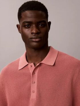 Polo en coton gaufré