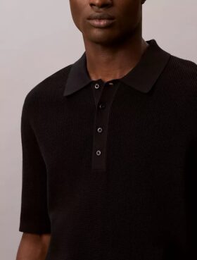 Polo en coton gaufré