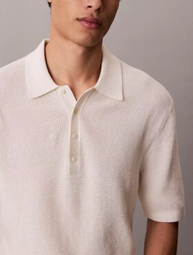 Polo en coton gaufré