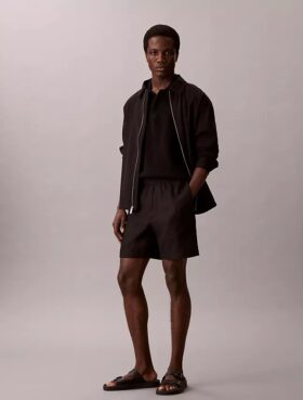 Polo en coton gaufré lisse
