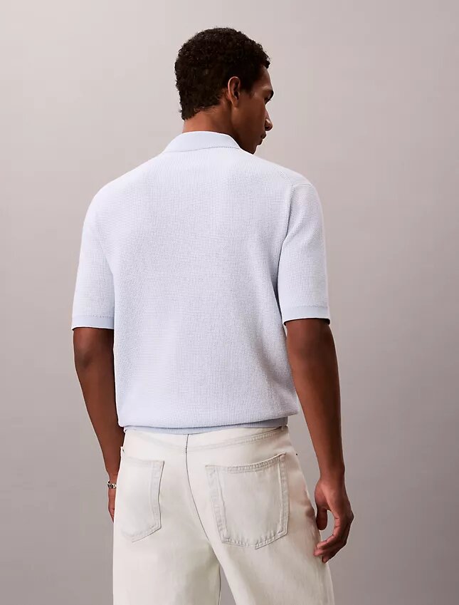 Polo en coton gaufré lisse Polo en coton gaufré lisse