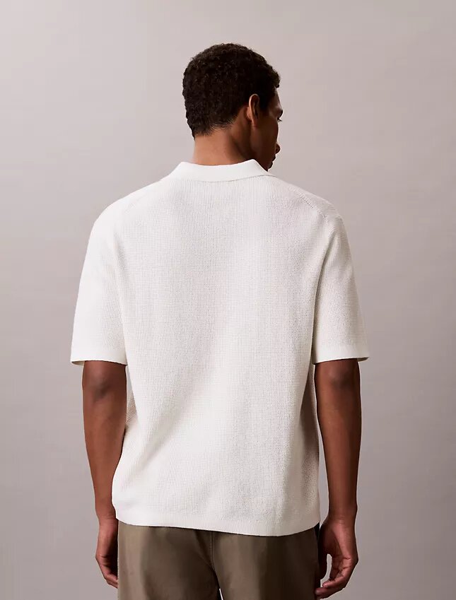 Polo en coton gaufré lisse Polo en coton gaufré lisse