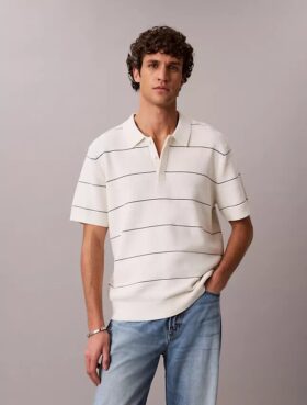 Polo en coton rayé