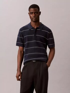 Polo en coton rayé