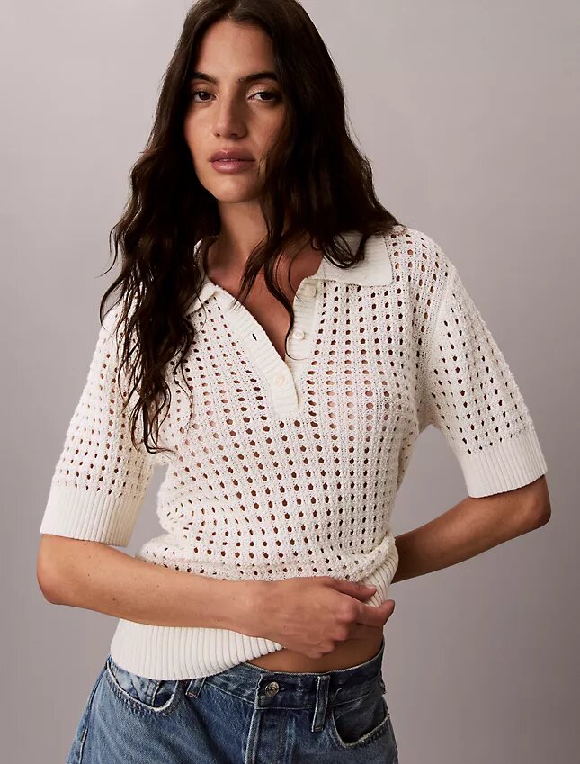 Polo en maille ajourée Polo en maille ajourée