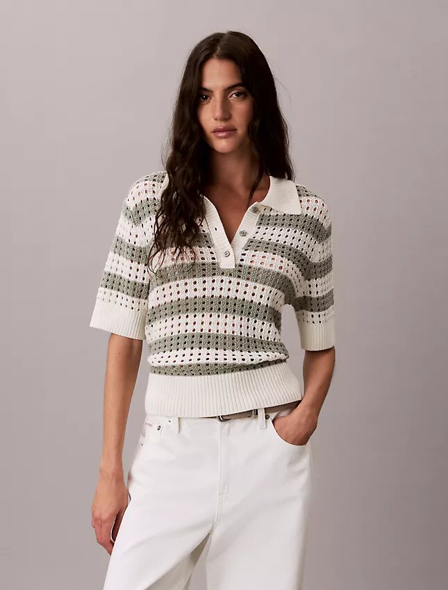 Polo en maille ajourée Polo en maille ajourée