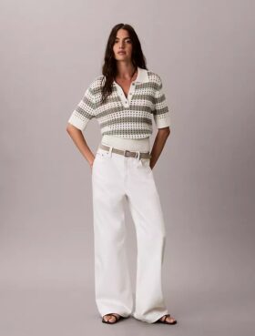 Polo en maille ajourée