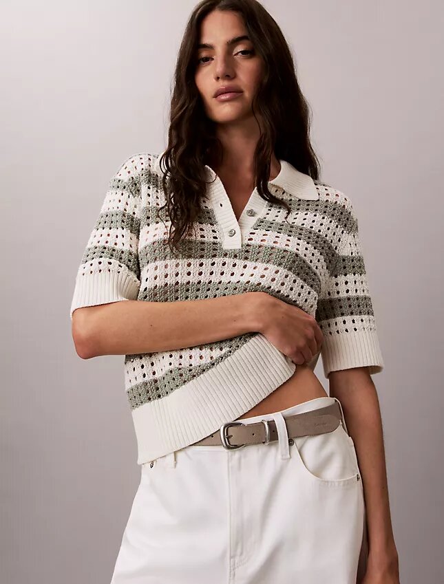 Polo en maille ajourée Polo en maille ajourée