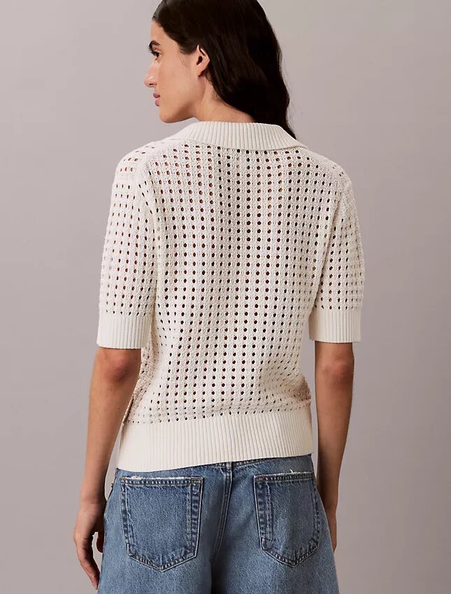 Polo en maille ajourée Polo en maille ajourée