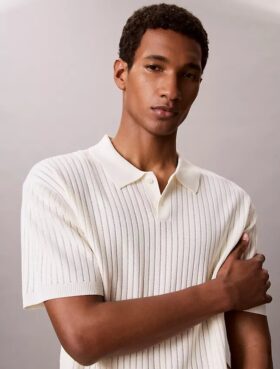 Polo en maille côtelée